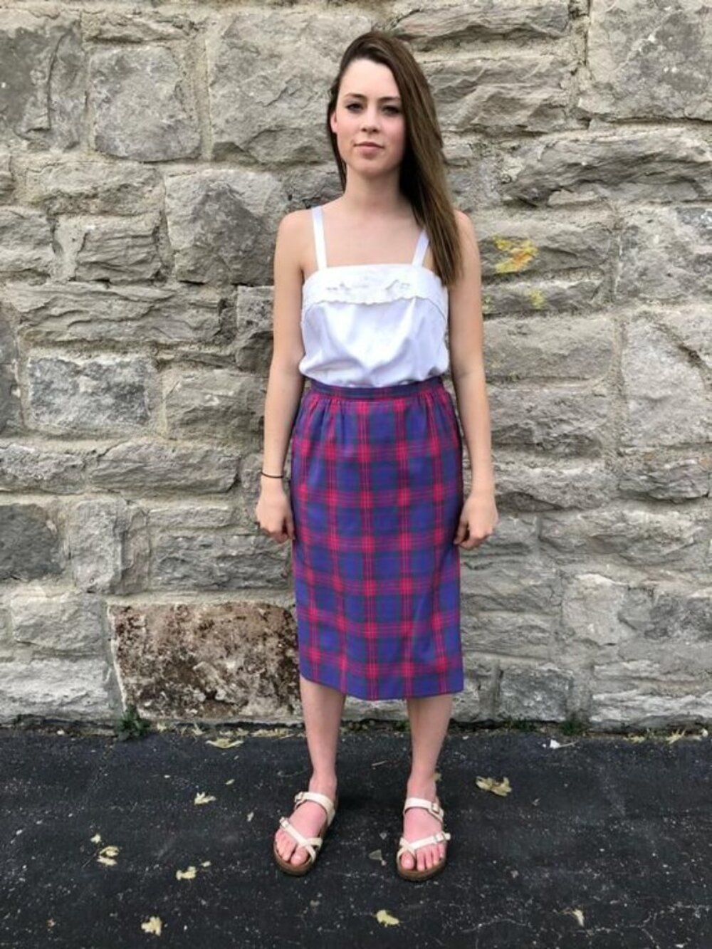 VTG‎ Miss Pendleton 100% Wool Plaid Midi Skirt Size 16 Dark Academia